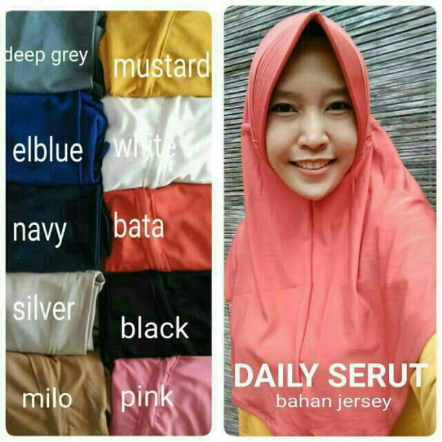 READY STOK Jilbab  instan serut  polos serut  jokowi 1kg 