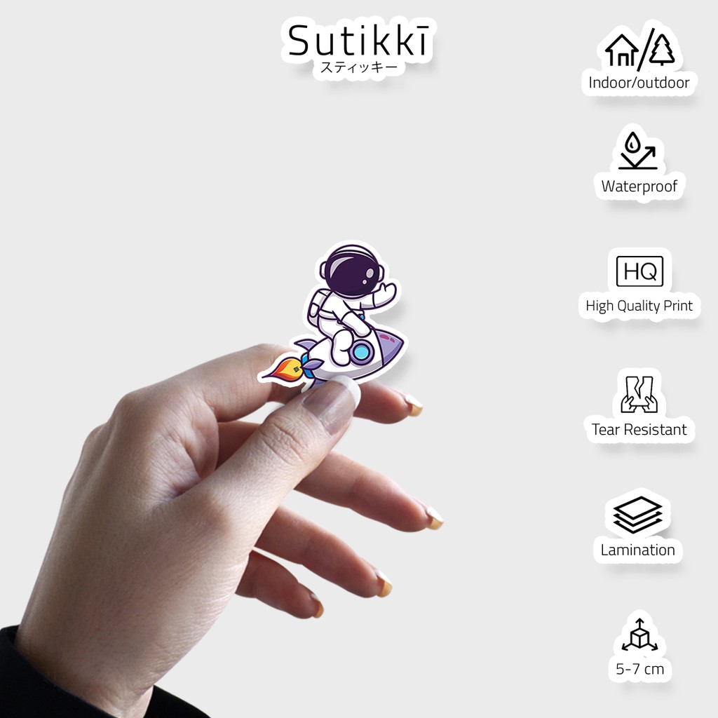 Sutikki | Sticker Pack Astonout Doodle NASA Astronot Doodles Chibi Cute Stiker Laptop Vinyl