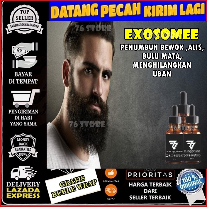 exosome serum oil serum penumbuh rambut jenggot kumis brewok jambang penebal alis original