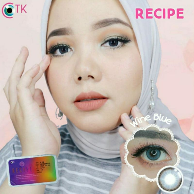 Softlens Warna RECIPE MINUS &amp; NORMAL WINE BLUE 14.5 MM -0.50 S.D -6.00 / Soflen Softlen Soflense CTK