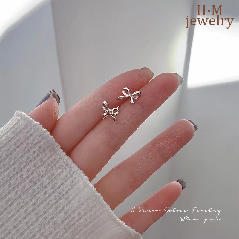 Anting Tusuk Sterling Silver 925 Desain Pita Kecil Untuk Wanita