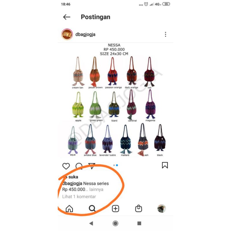 Preloved tas dowa original