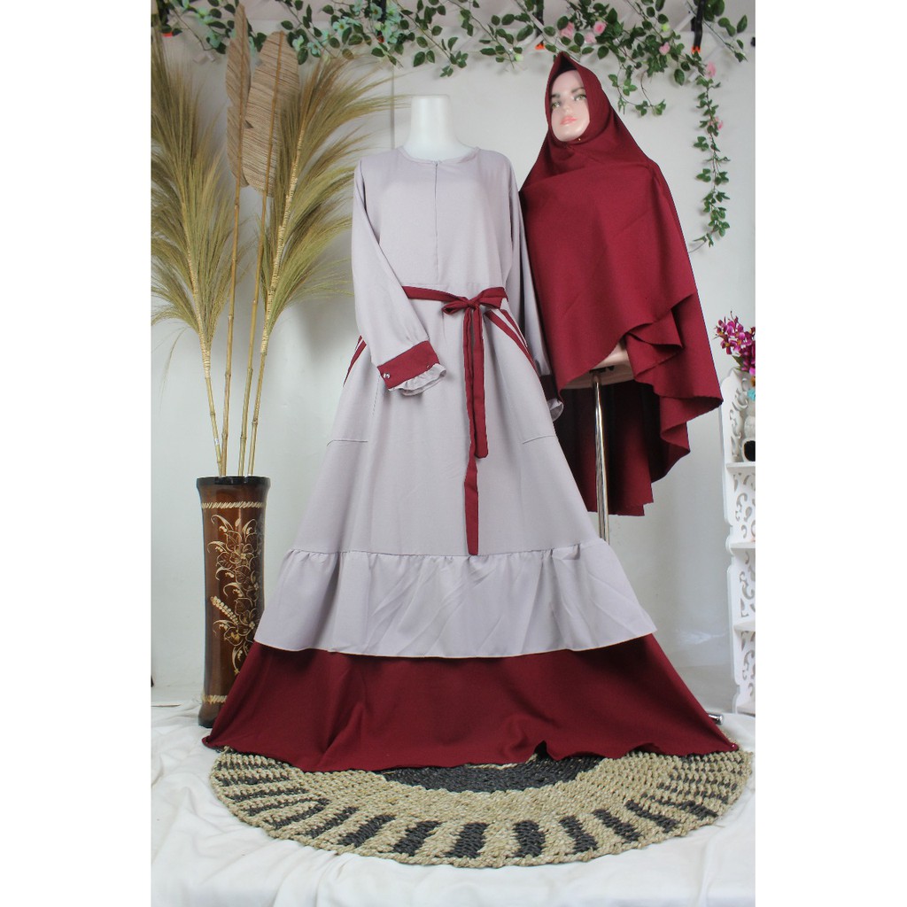 Gamis set jilbab SYARI terbaru RIBELLA itycrepe premium remaja muslimah fashion wear style