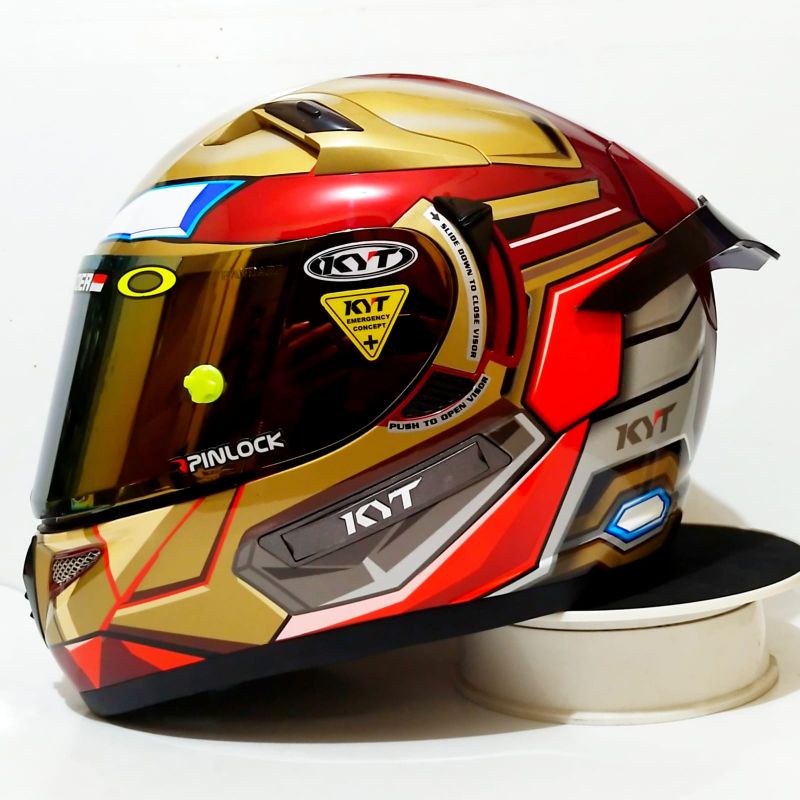 HELM KYT K2R PAKET GANTENG RED BULL(visor iridium) INCLUDE VISOR ORI-iron man P.G