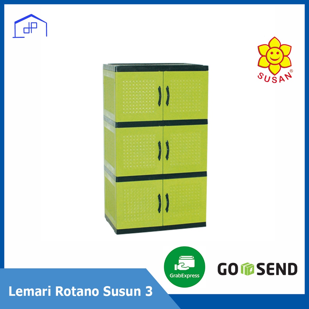 LEMARI SUSUN 3 / LEMARI PAKAIAN / LEMARI PLASTIK / LEMARI BAJU / RAK PLASTIK 3 SUSUN 6 PINTU