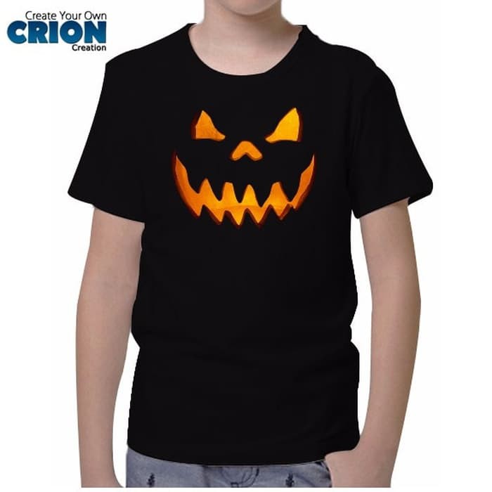 Kaos Halloween Anak - Pumpkin Creepy Smile - By Crion