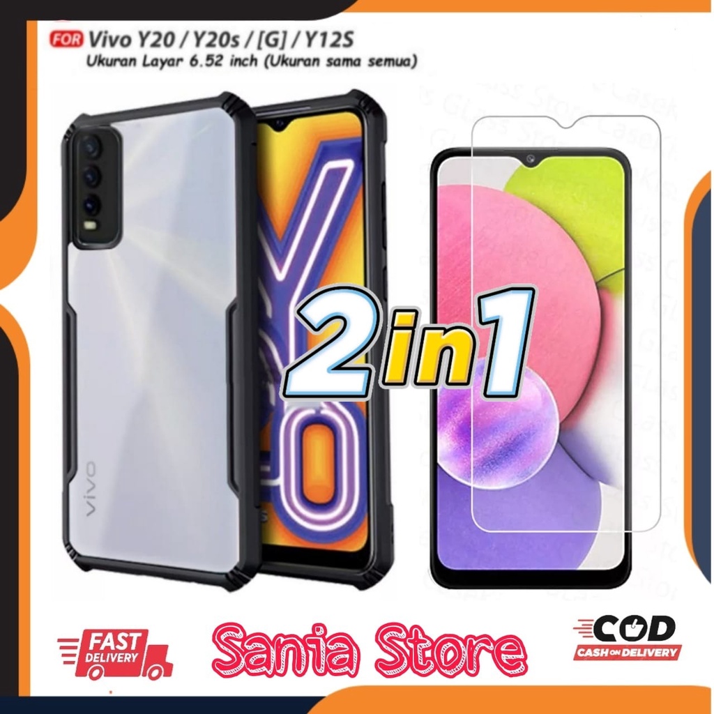 CASE VIVO Y20 / VIVO Y12S / VIVO Y20i / VIVO Y20S / VIVO Y20s(G) BONUS TEMPERED GLASS BENING CASING CAMERA PROTECTION TRANSPARAN