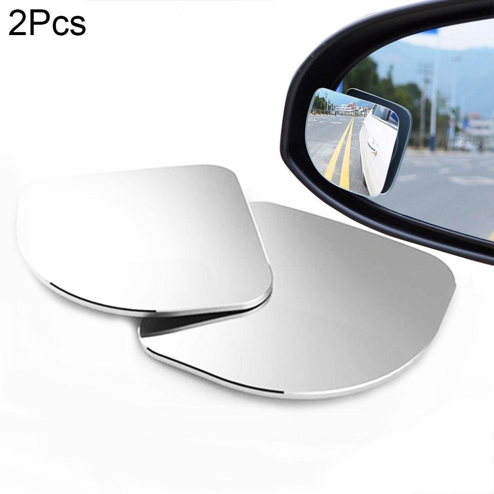 Top 2Pcs Cermin Blind Spot Untuk Tampilan Belakang Parkir Wide Angle Adjustable Rotasi 360derajat