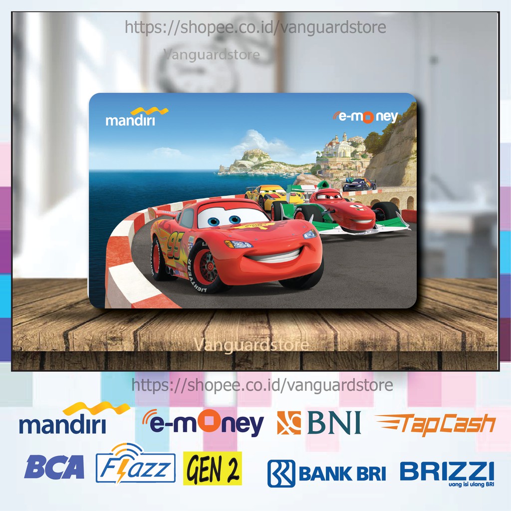 KARTU E MONEY E TOLL CARS 2 MOBIL 95 KARTUN MOVIE 31 EMONEY MANDIRI FLAZZ BCA BNI TAPCASH BRIZZI