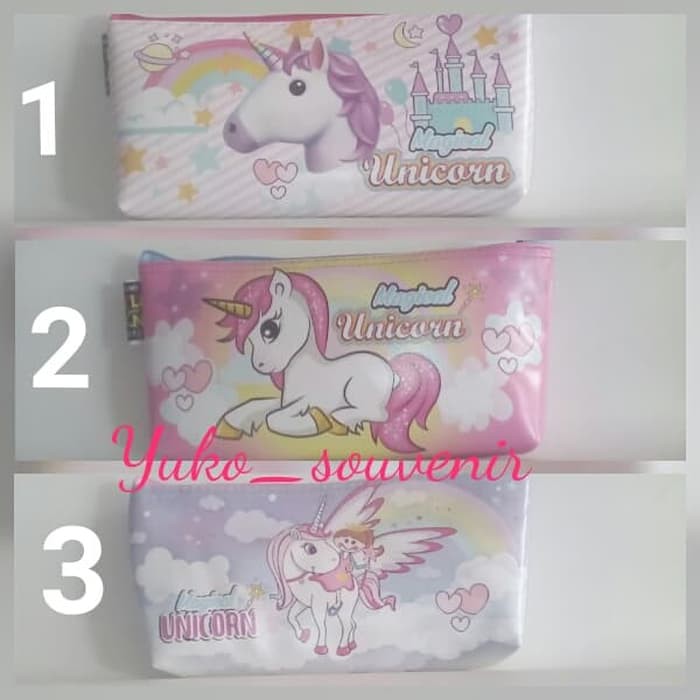 

Tempat Pensil Kotak Pensil Bahan Sponge Printing Gambar Unicorn
