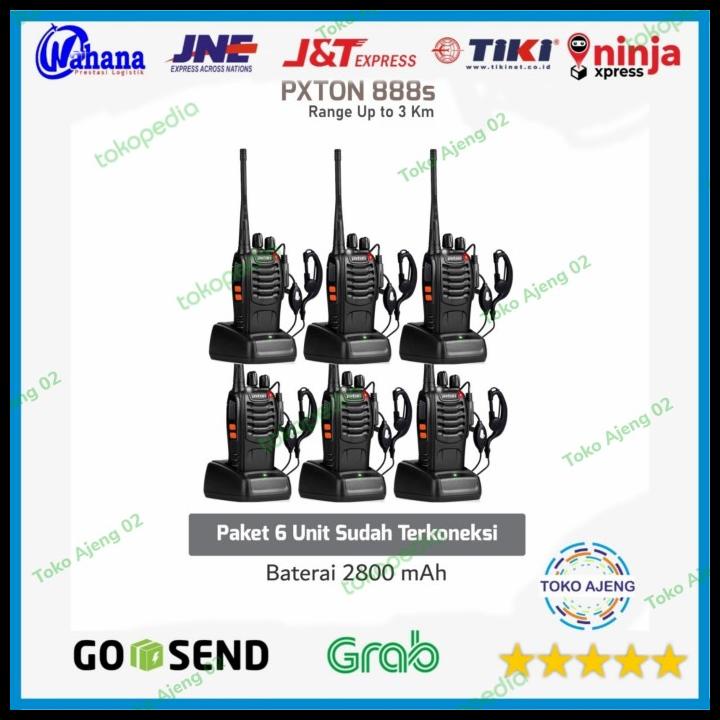 Paket Hemat 6 Unit Radio Ht Walkie Talkie Pxton 888S Bf888S Terkoneksi