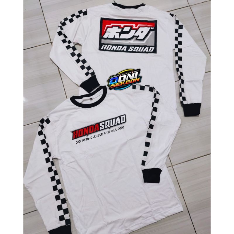 kaos Honda squad putih panjang