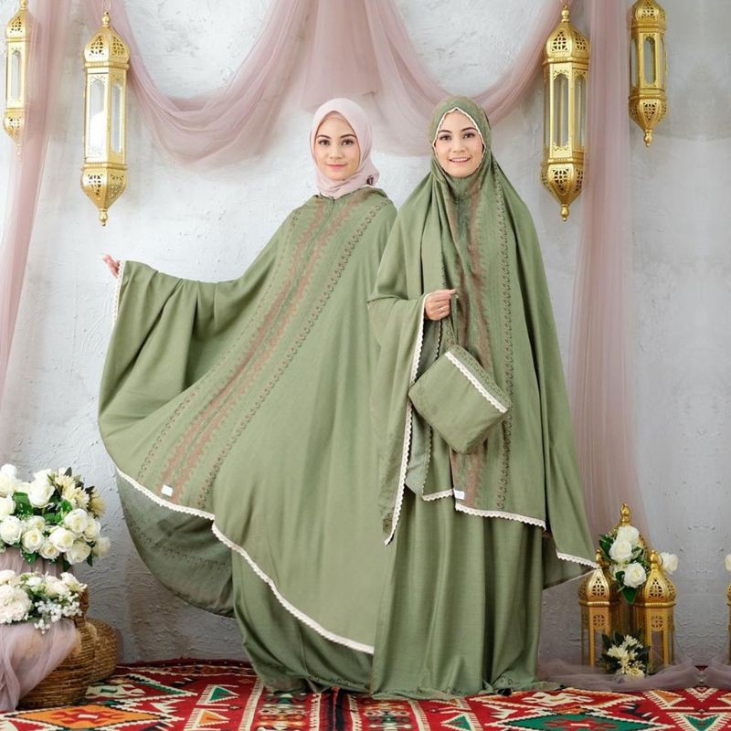 Mukena Baneska Border Galia Army 2in1