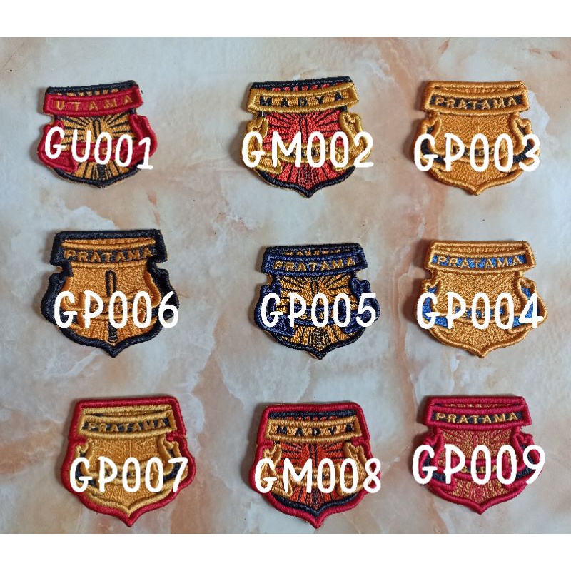 Logo Gada Pratama//madya//utama Atribut Satpam Bordir Timbul 3d