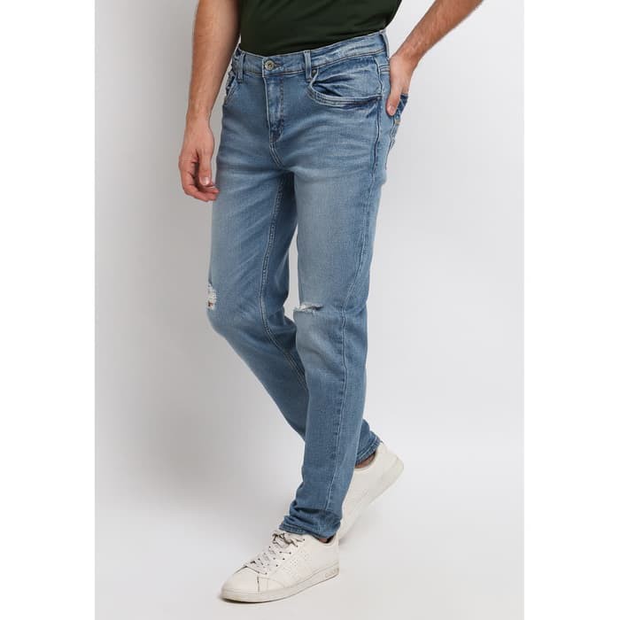 Osella Celana Pria Slim Fit Jeans Blue Denim Size 28-36 Original