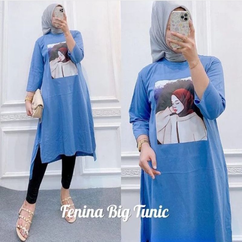 FENINA MIDI/gamis midi fashion muslimah terlaris bahan combed 24s aplikasi sablon