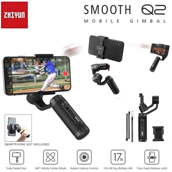 {adenastore} Gimbal Sbox Saber 3-axis Smarphone Stabilizer gimbal  - ZHIYUN SMOTH Q2 Murah