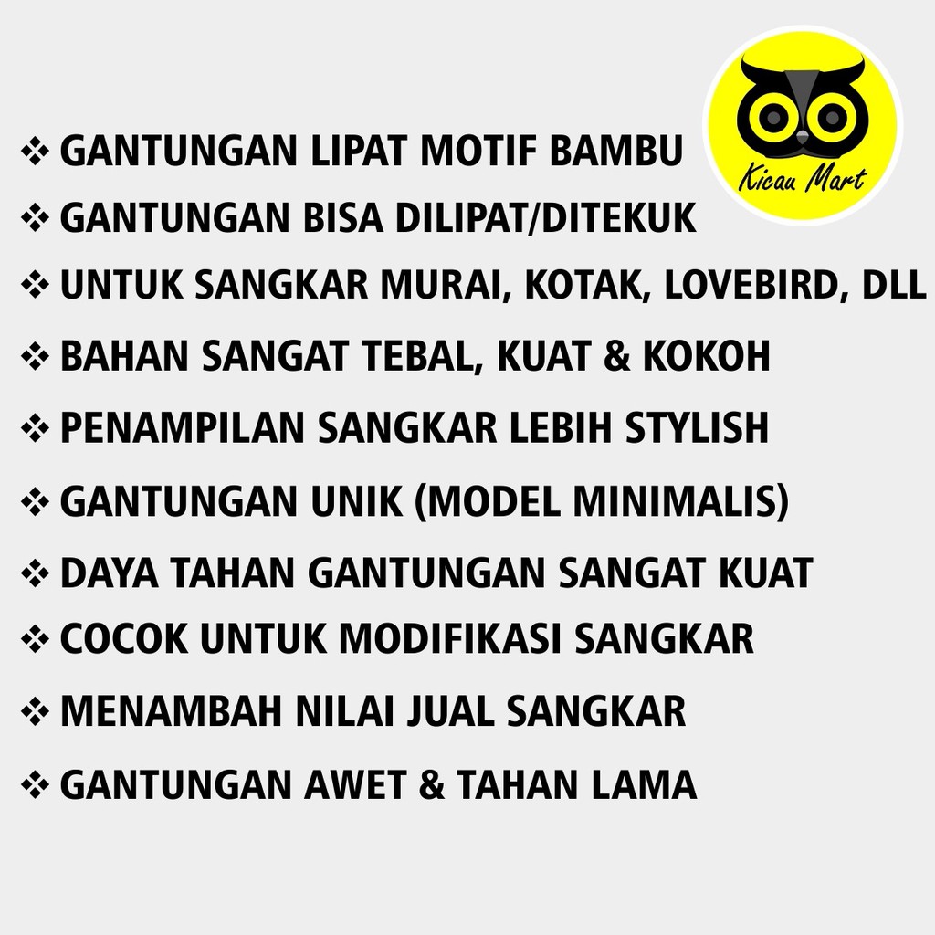 GANTUNGAN LIPAT BAMBU SANGKAR KANDANG UNTUK SANGKAR KANDANG BNR ORIQ EBOD RADJA RAJA TULAN GTGTULANG