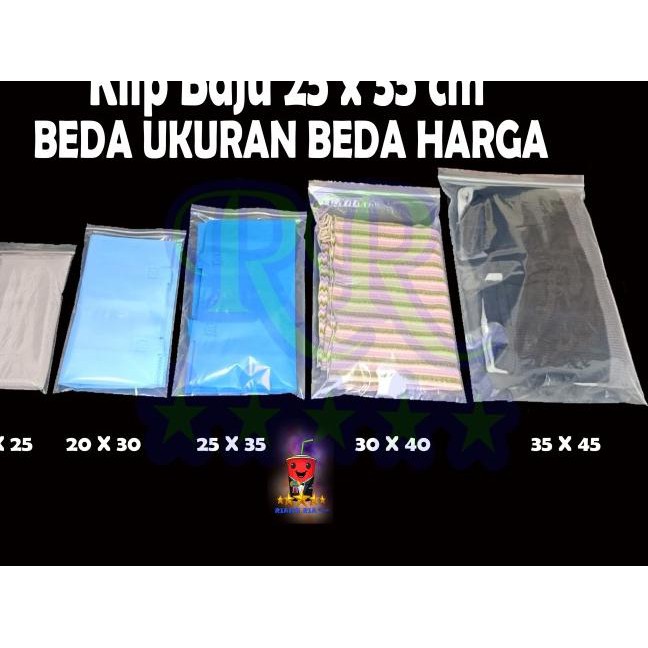 

➸ PLASTIK KLIP TEBAL 25 X 35 CM KEMASAN BUNGKUS BAJU @ 100 LBR ✦