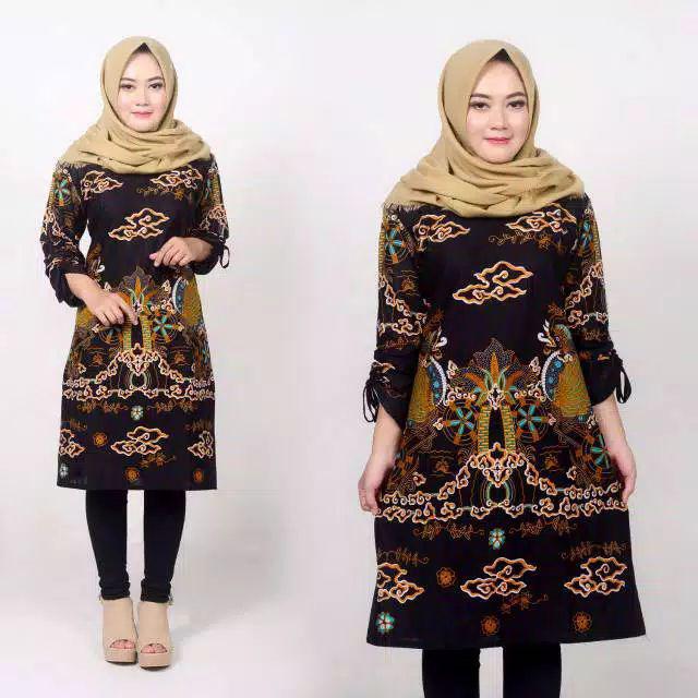 Batik Pria Wanita Lengan Panjang Batik Azmil Hrb026 Motif Keratonan Kode 002 Size M L Xl Xxl Reguler