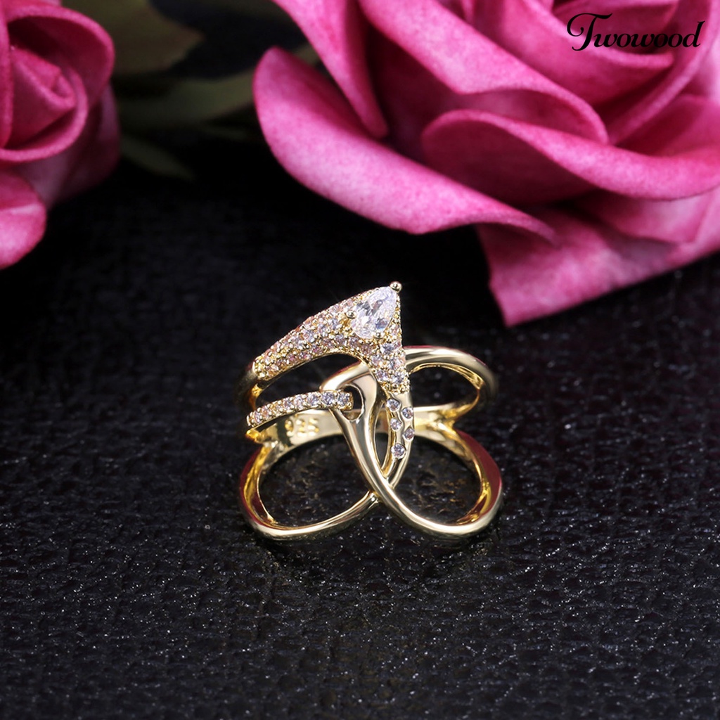 Twowood Irregular Shape Fidget Ring Not Easy to Break Jewelry Luxury Unique Ladies Ring for Party