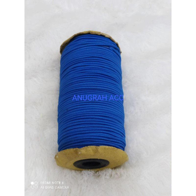 tali karet elastis cord 2.5mm-Biru tua