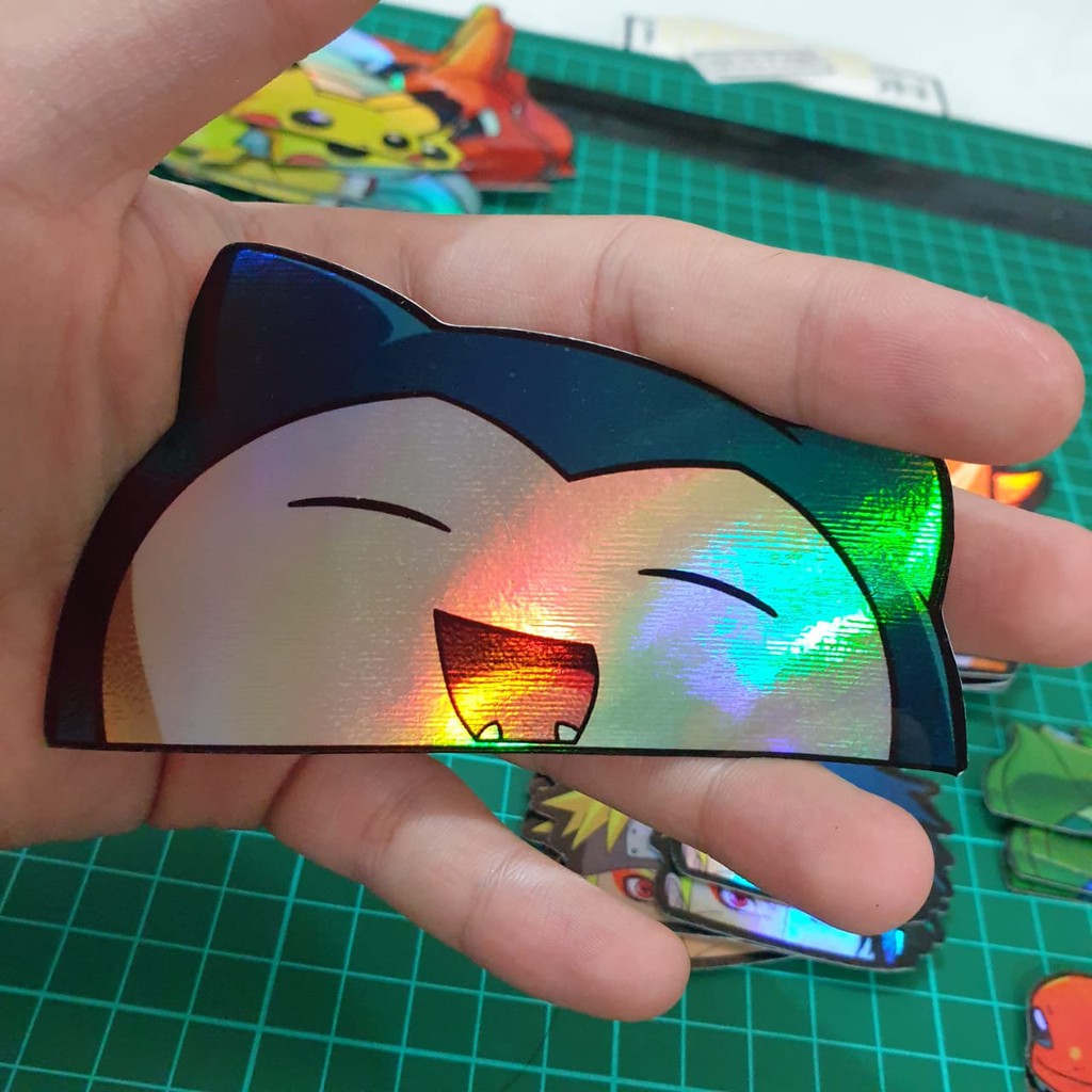 

Sticker Hologram Anime - PSH58 - Besar - Snorlax - Pokemon