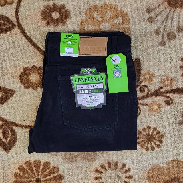 (33-38) Celana Jeans Pria Hitam Panjang Model Standar / Reguler Murah / Cowok