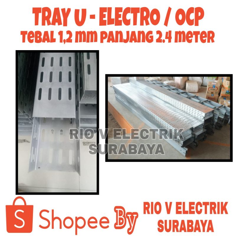 Jual KABEL TRAY TIPE U 1,2mm uk 200X50X2400 mm Galvanis electro / ocp Cable Tray Type U