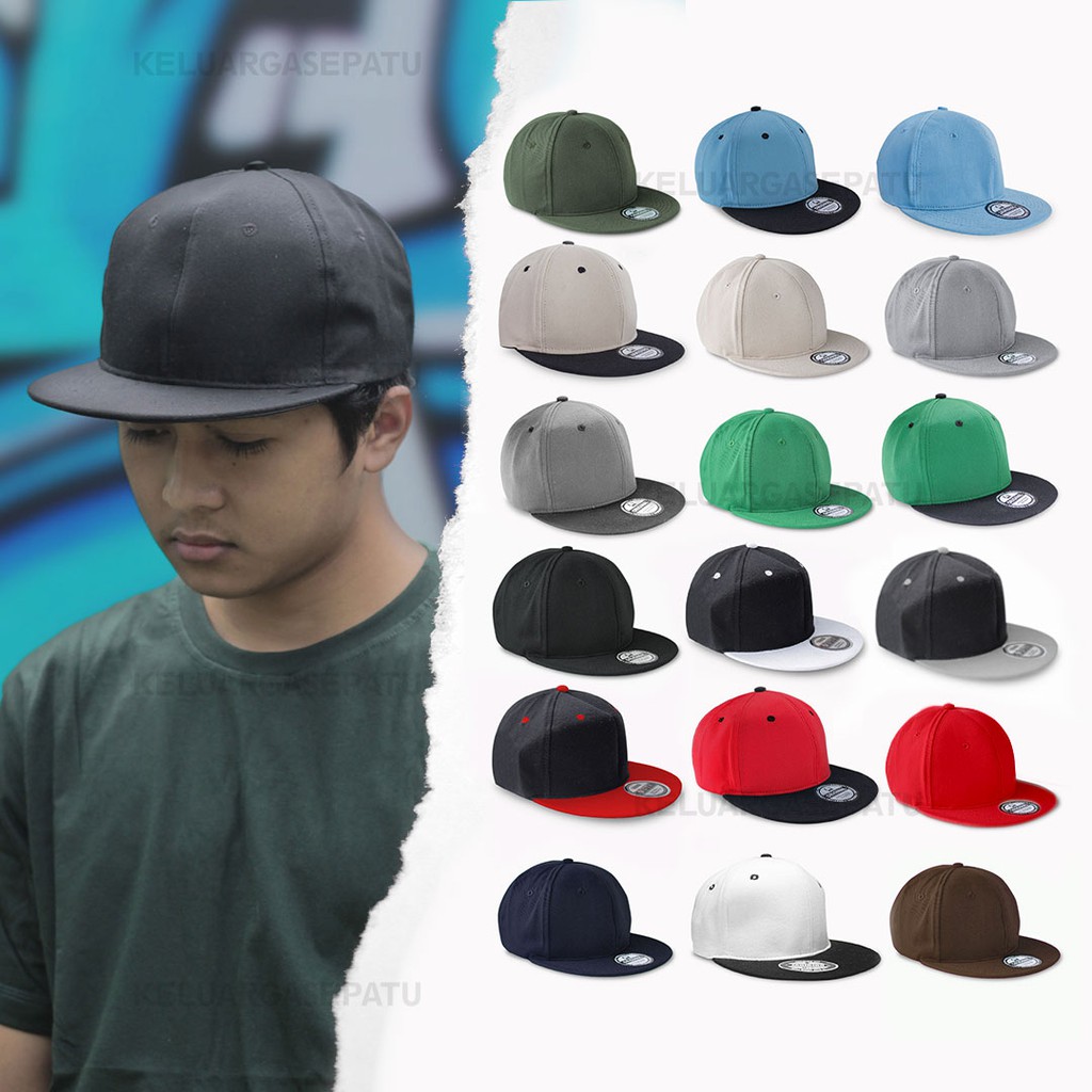 [Bayar Di Tempat]Topi Snapback Hip-Hop/B-Boy Adjustable Multi Warna Polos untuk Wanita/Pria