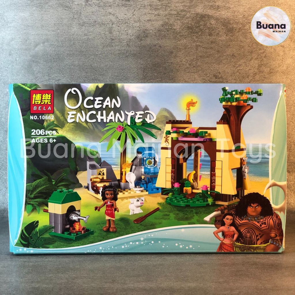 BRICKS BELA MOANA OCEAN ISLAND 10662 MAINAN EDUKASI BALOK ANAK CEWE PRINCESS