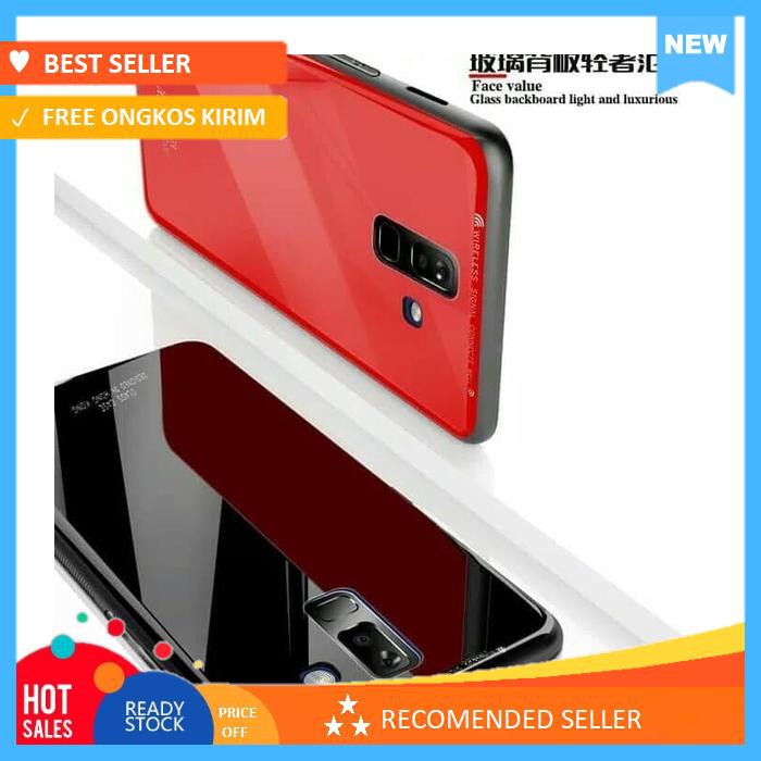 Samsung j8 2018 back case tempered glass case glass j8 2018 case kaca