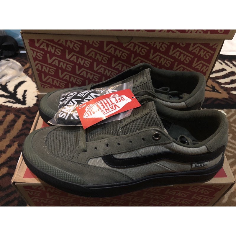 Vans MN Berle Pro Green Army (Rare) BNIB Extra Laces black Resmi Store PT Navya