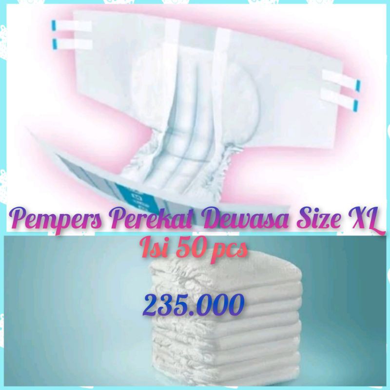 Popok Perekat Lansia S/M/L/XL ISI 50 Pcs