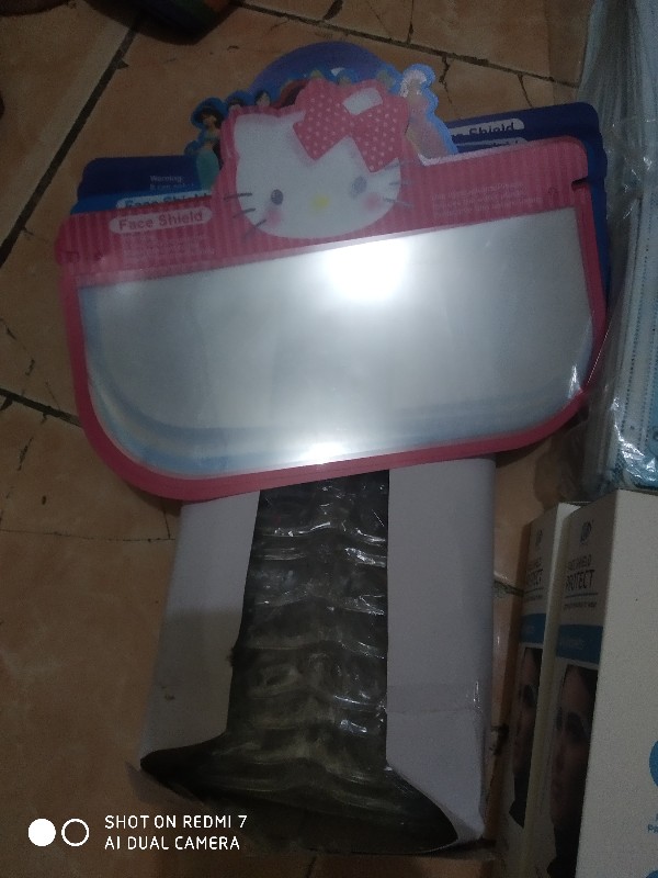 Face Shield Anak / Motif Karakter Bervariasi / Doraemon - Spiderman - Hellokity - Princess