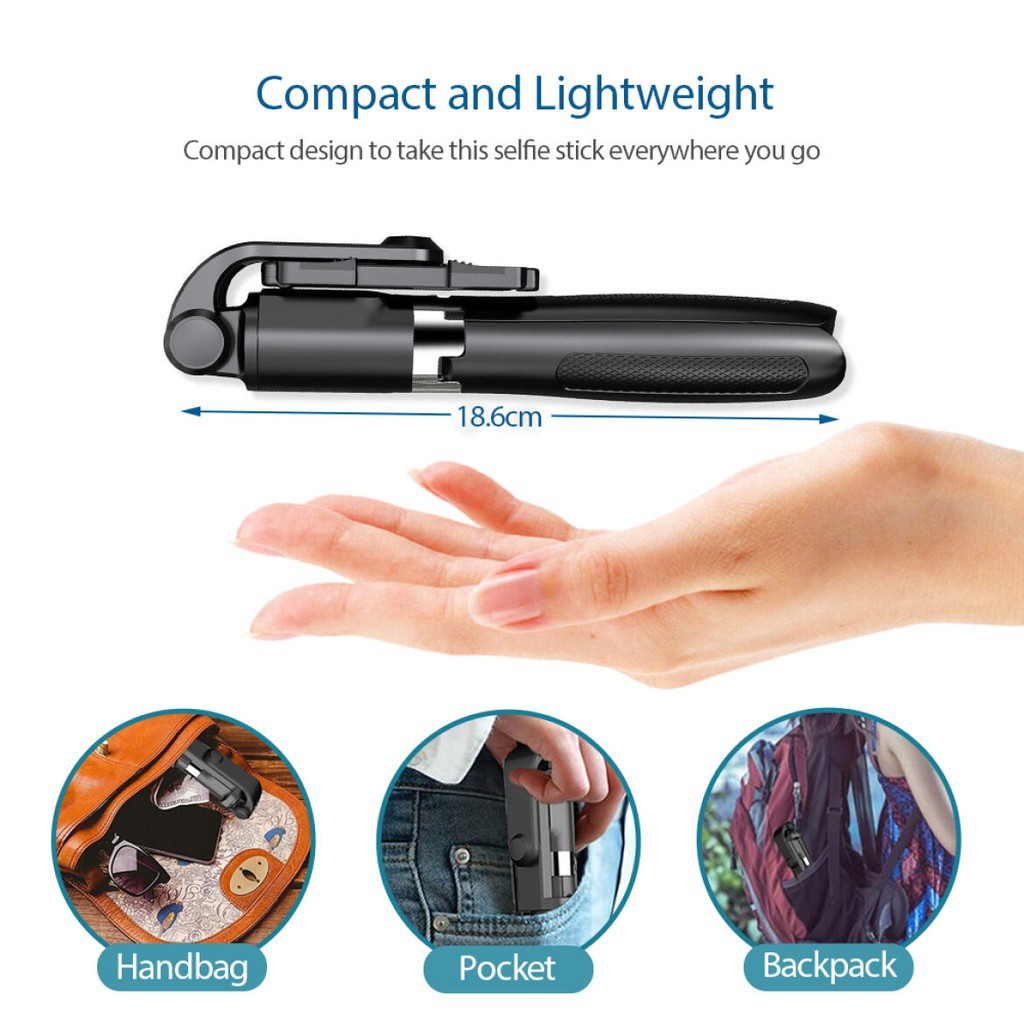 Tripod Tongsis Bluetooth With Remote / Selfie Stick Portabel