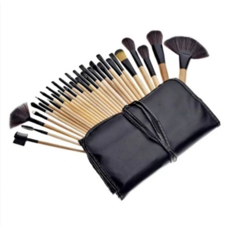 Brush Make Up Lengkap Include Leather Pouch | Kuas Makeup Murah