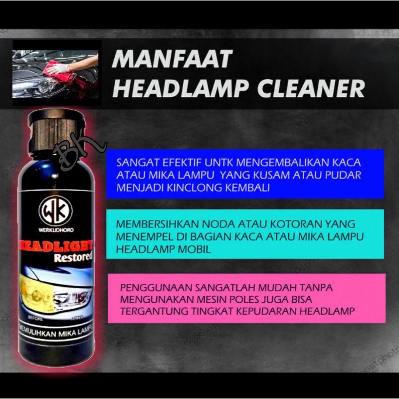 Pengkilap mika lampu menguning / buram /headlamp polish dan pembersih ac / penghilang bau apek