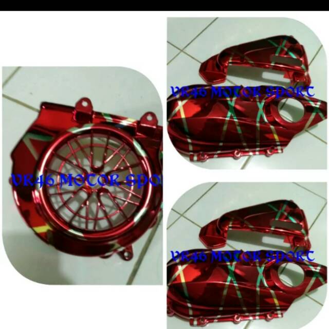 Paket beat esp merah xxx tutup kipas beat esp + cover cvt beat esp + tutup filter beat esp