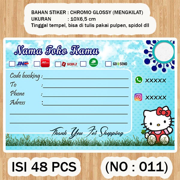 

( STIKER PENGIRIMAN ) Shipping label ( /pack isi 48pcs no.11 )