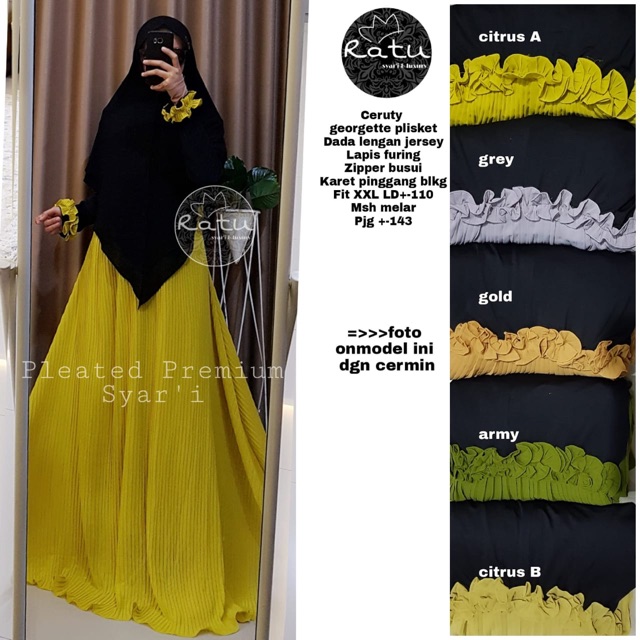 pleated premium syari ori ratu