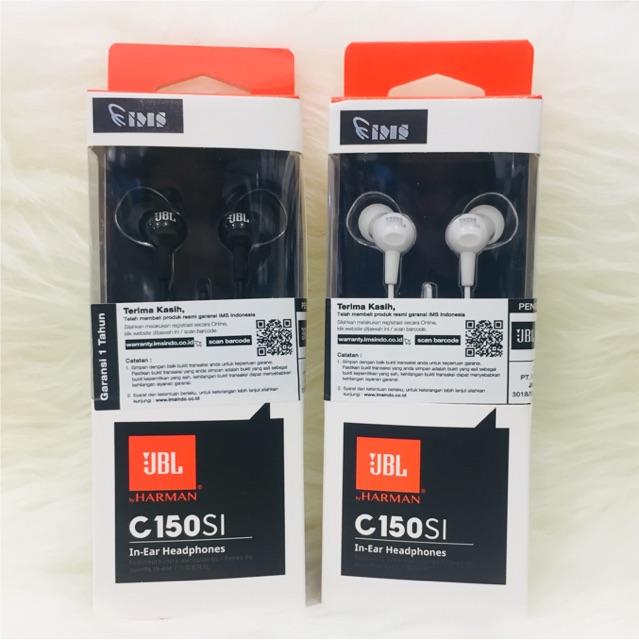 Earphone Handsfree JBL ORIGINAL C150Si In-Ear Headphones With Mic Ori 100% ORIGINAL