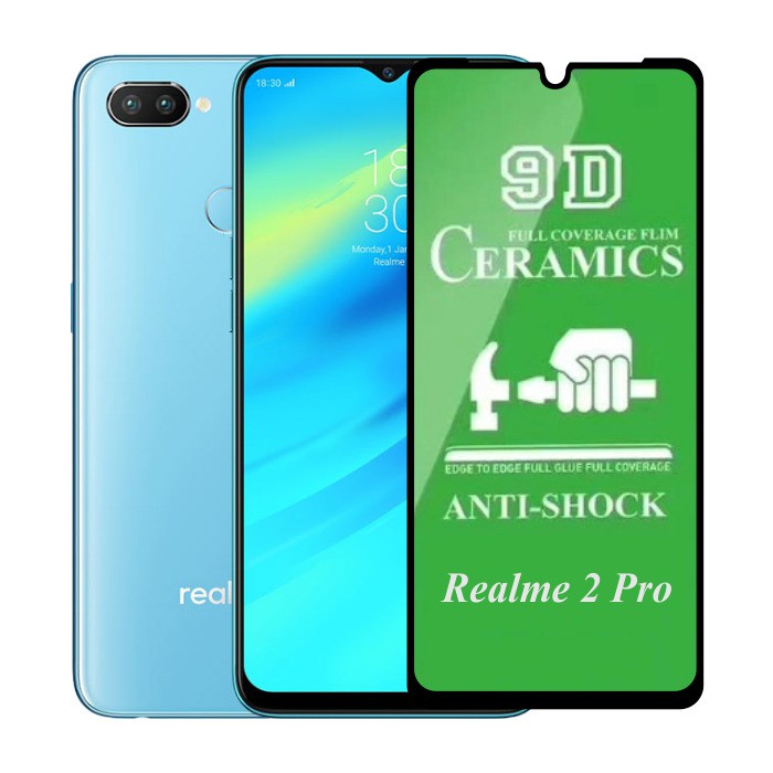 H8 Tempered Glass CERAMIC Full Cover BLUELIGHT ANTI RADIASI Anti Shock Realme 2 PRO / 3 PRO / 5 PRO