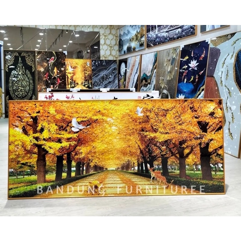 Lukisan Pemandangan / Lukisan Air Terjun / Lukisan Waterfall / Lukisan Porcerlian Diamond 5D