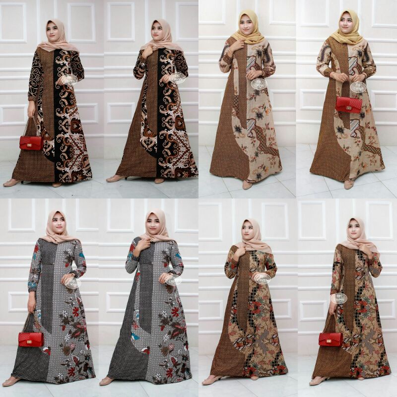 Gamis Batik Terbaru Gamis Batik Kombinasi Batik Modern