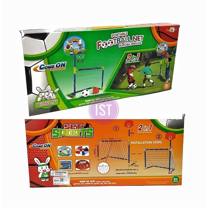 MWN.TOYS Portable Football Net 2 in 1 Basket dan Soccer No.AZL891