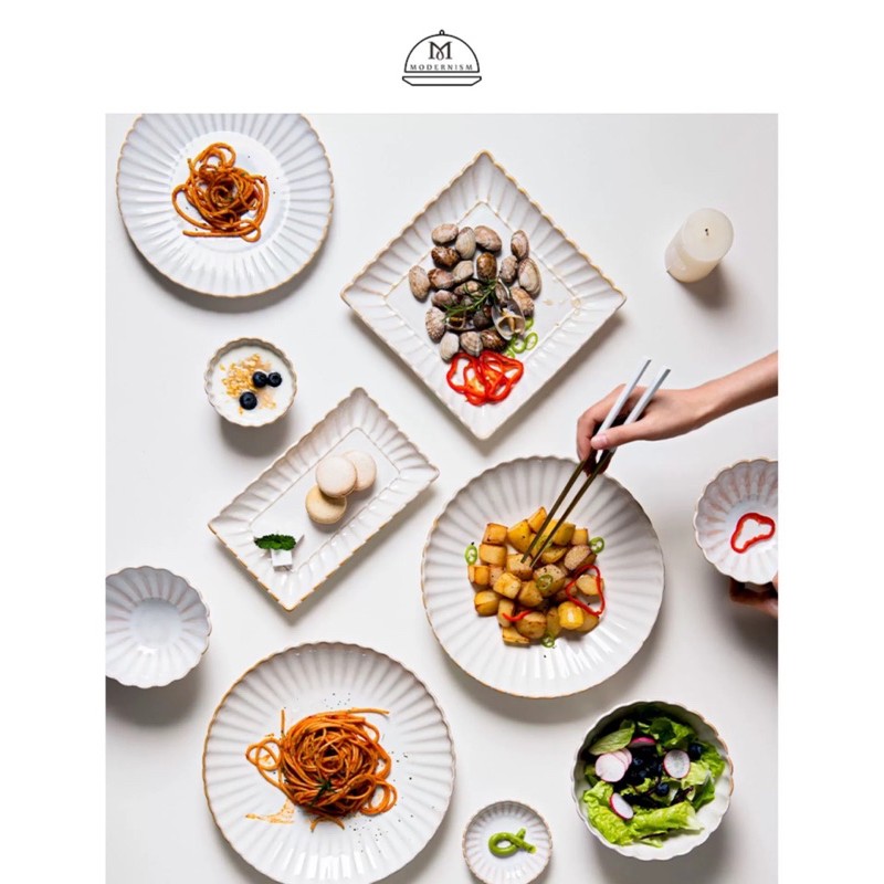 PIRING MAKAN KERAMIK PUTIH MILANO