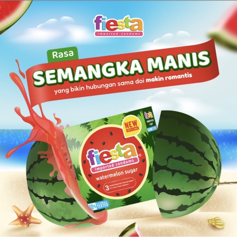 Kondom Fiesta watermelon sugar isi 3 ( privasi aman )