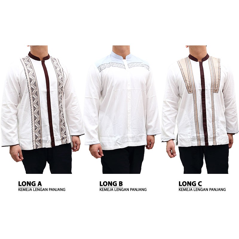 Kemeja Baju Koko Lengan Panjang Motif Keren