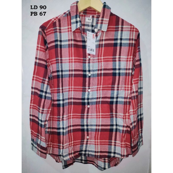Kemeja flannel uniqlo merah